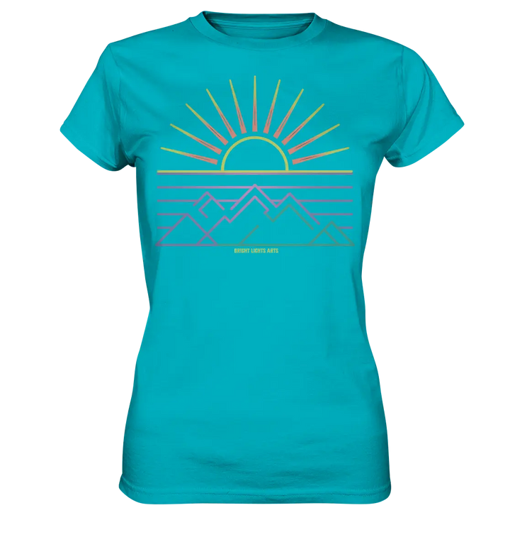 Minimalistisches Bergpanorama bei Sonnenaufgang - Ladies Premium Shirt Bright Lights Arts