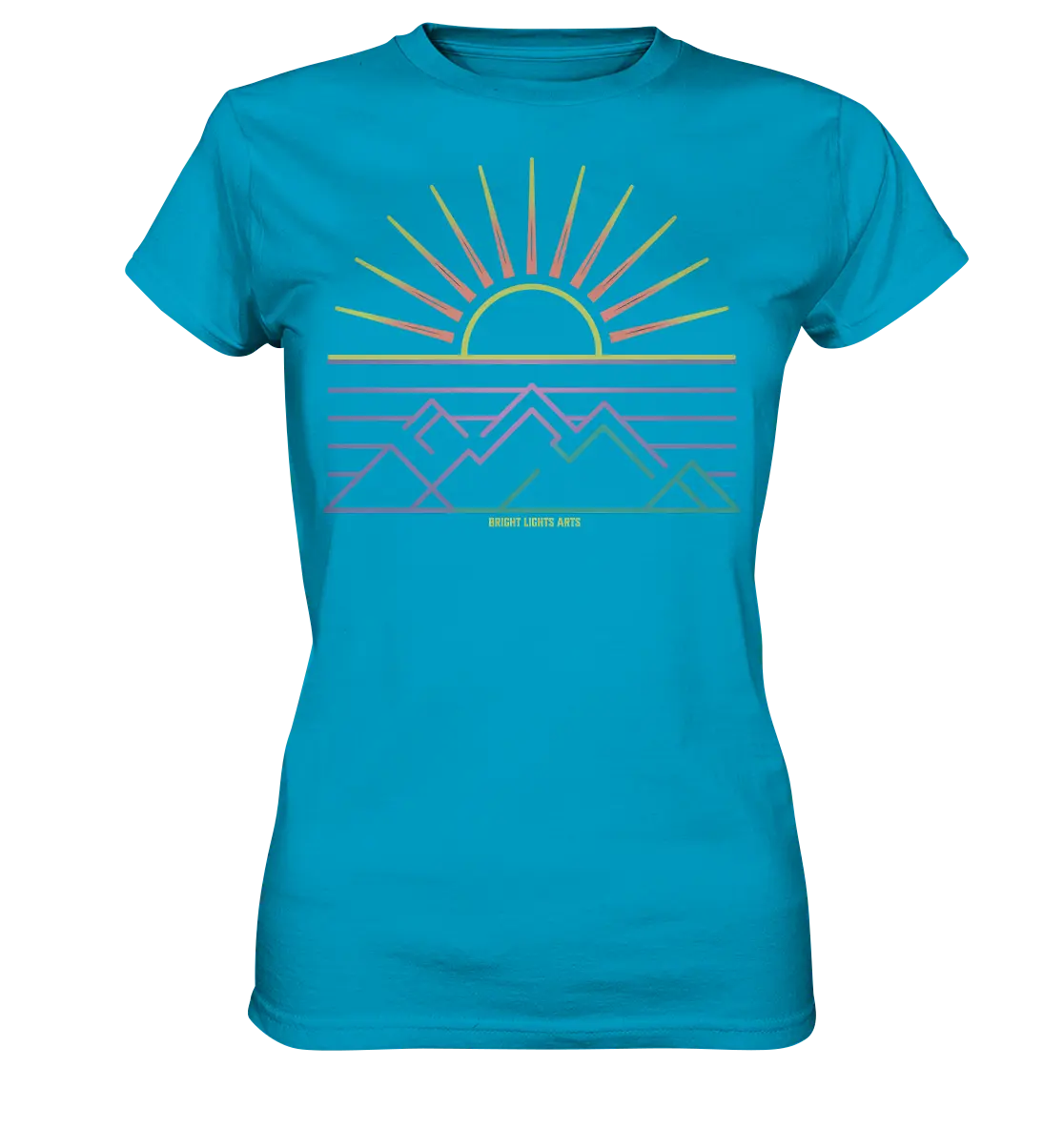 Minimalistisches Bergpanorama bei Sonnenaufgang - Ladies Premium Shirt Bright Lights Arts