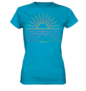 Minimalistisches Bergpanorama bei Sonnenaufgang - Ladies Premium Shirt Bright Lights Arts