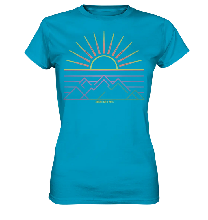 Minimalistisches Bergpanorama bei Sonnenaufgang - Ladies Premium Shirt Bright Lights Arts