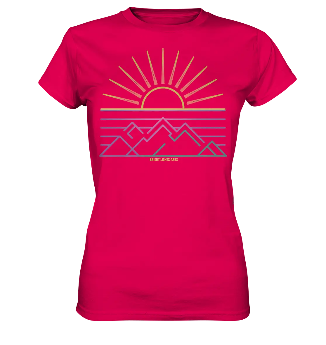 Minimalistisches Bergpanorama bei Sonnenaufgang - Ladies Premium Shirt Bright Lights Arts