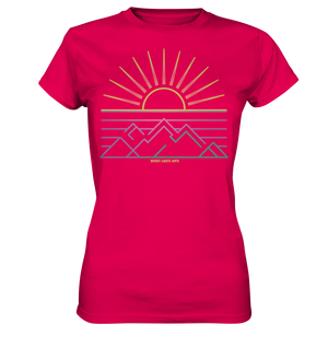 Minimalistisches Bergpanorama bei Sonnenaufgang - Ladies Premium Shirt Bright Lights Arts