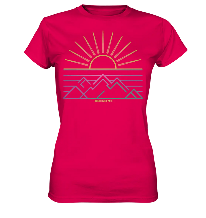 Minimalistisches Bergpanorama bei Sonnenaufgang - Ladies Premium Shirt Bright Lights Arts