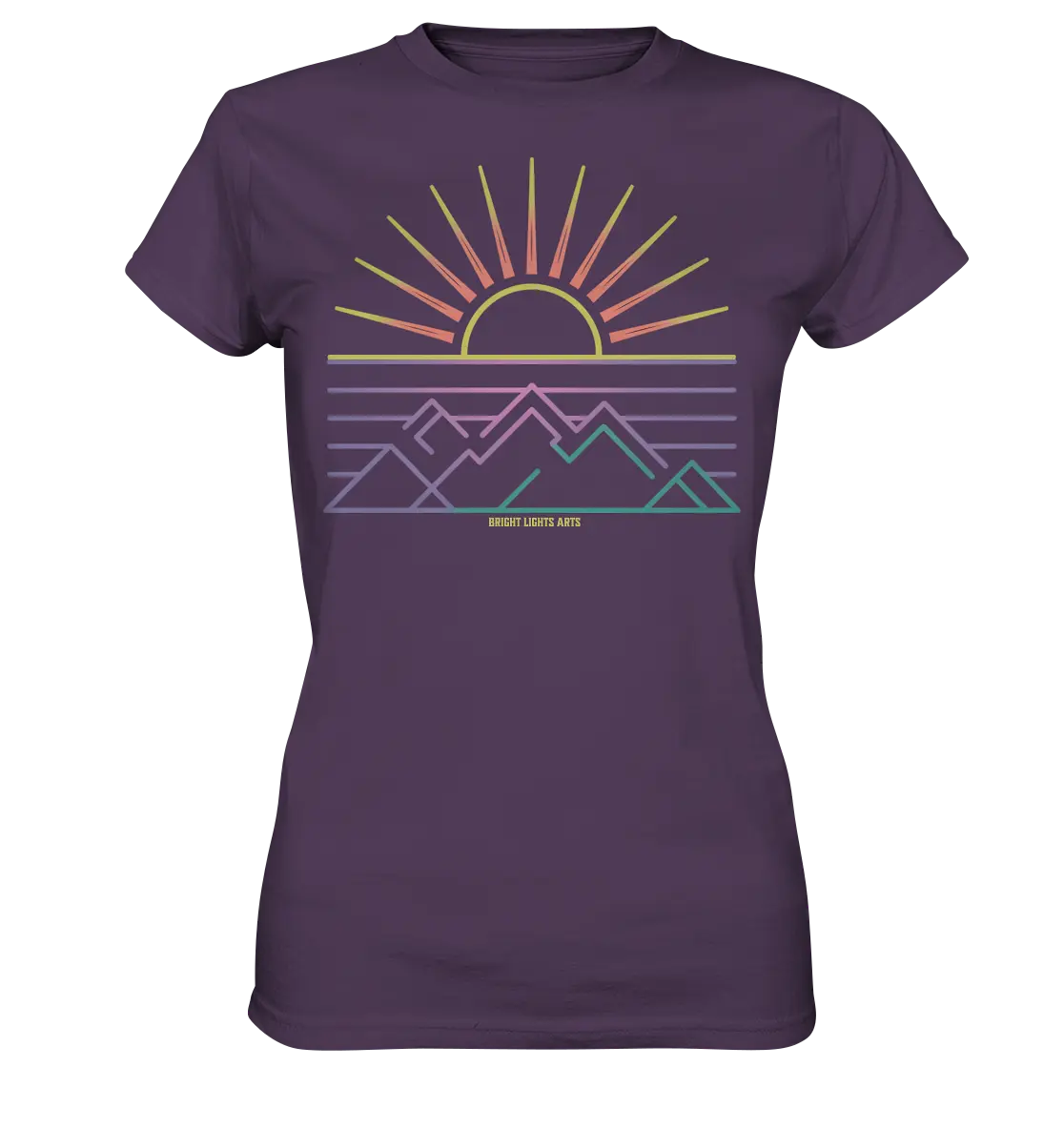 Minimalistisches Bergpanorama bei Sonnenaufgang - Ladies Premium Shirt Bright Lights Arts