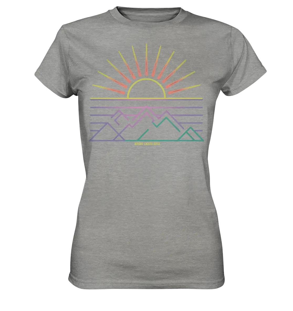 Minimalistisches Bergpanorama bei Sonnenaufgang - Ladies Premium Shirt Bright Lights Arts