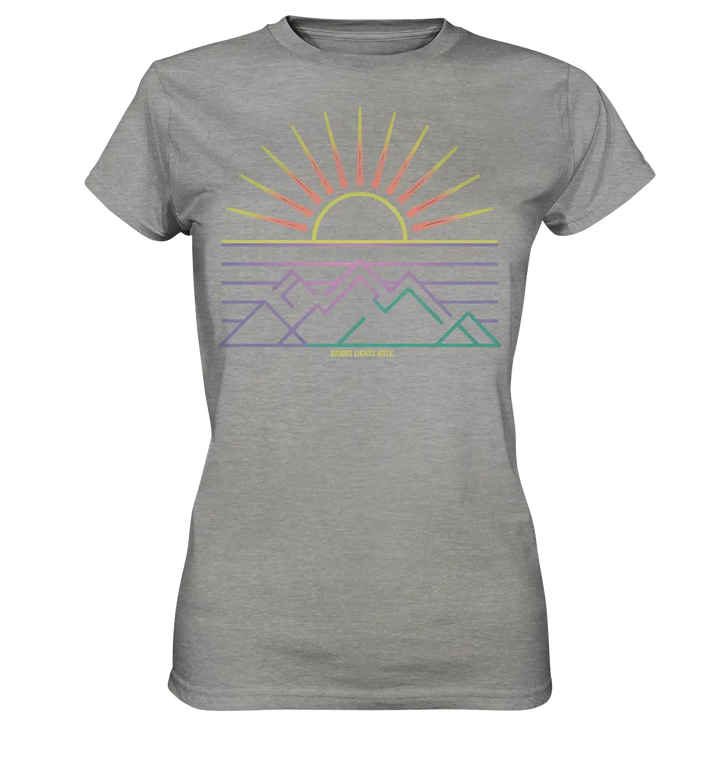 Minimalistisches Bergpanorama bei Sonnenaufgang - Ladies Premium Shirt Bright Lights Arts