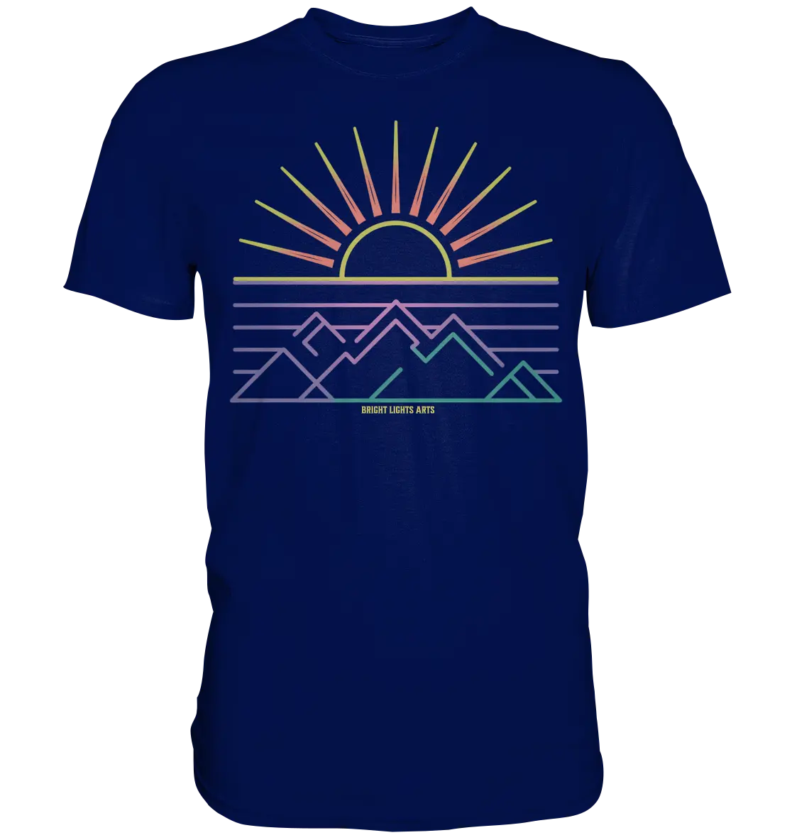 Minimalistisches Bergpanorama bei Sonnenaufgang - Premium Shirt Bright Lights Arts