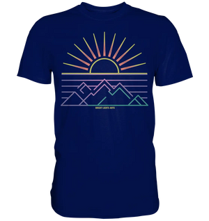 Minimalistisches Bergpanorama bei Sonnenaufgang - Premium Shirt Bright Lights Arts