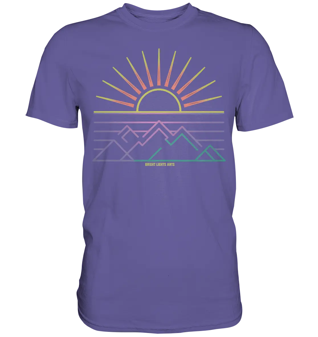 Minimalistisches Bergpanorama bei Sonnenaufgang - Premium Shirt Bright Lights Arts