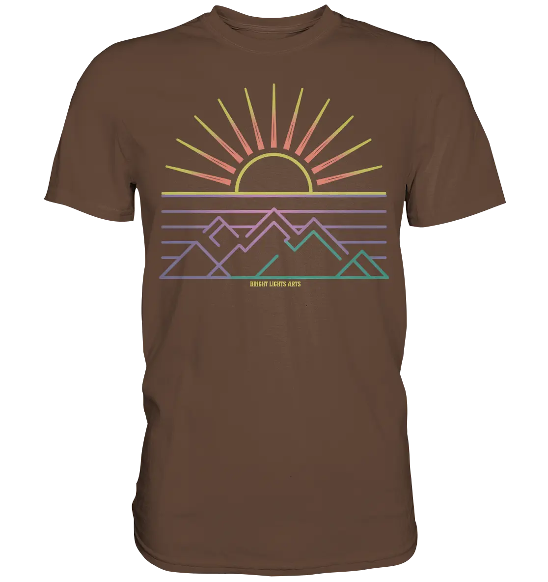 Minimalistisches Bergpanorama bei Sonnenaufgang - Premium Shirt Bright Lights Arts