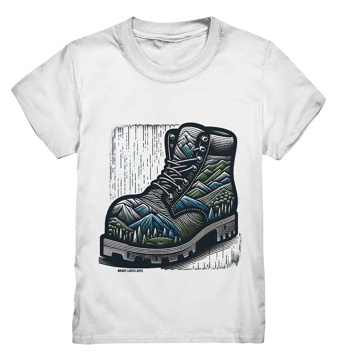 Mountain Steps Boot – Abenteuerliches Wanderschuh-Design voller Naturinspiration - Kids Premium Shirt Bright Lights Arts