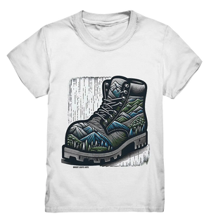 Mountain Steps Boot – Abenteuerliches Wanderschuh-Design voller Naturinspiration - Kids Premium Shirt Bright Lights Arts