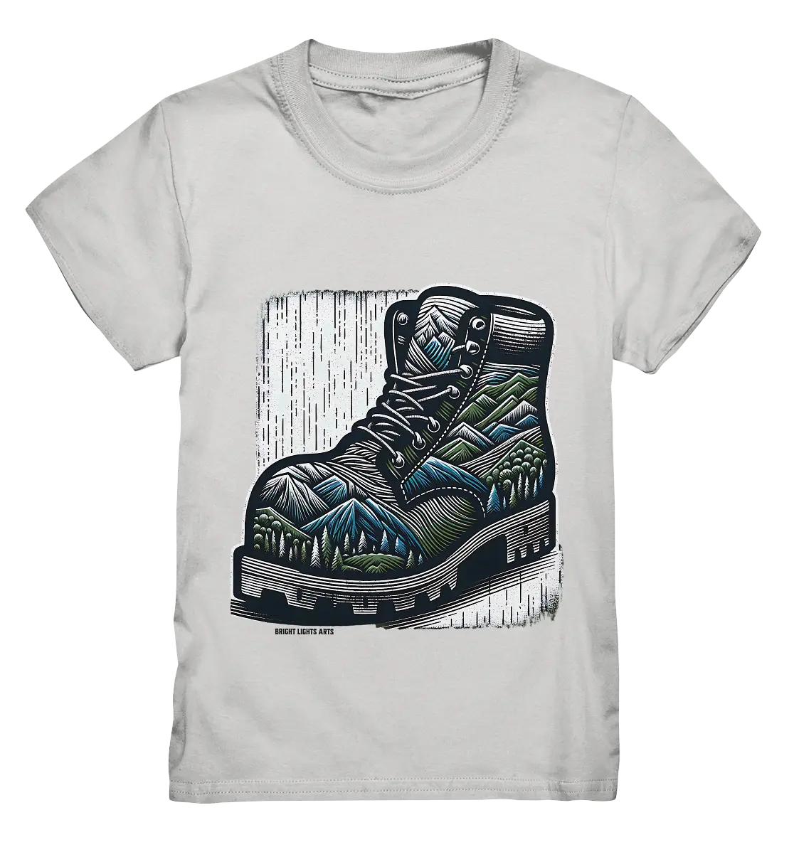 Mountain Steps Boot – Abenteuerliches Wanderschuh-Design voller Naturinspiration - Kids Premium Shirt Bright Lights Arts