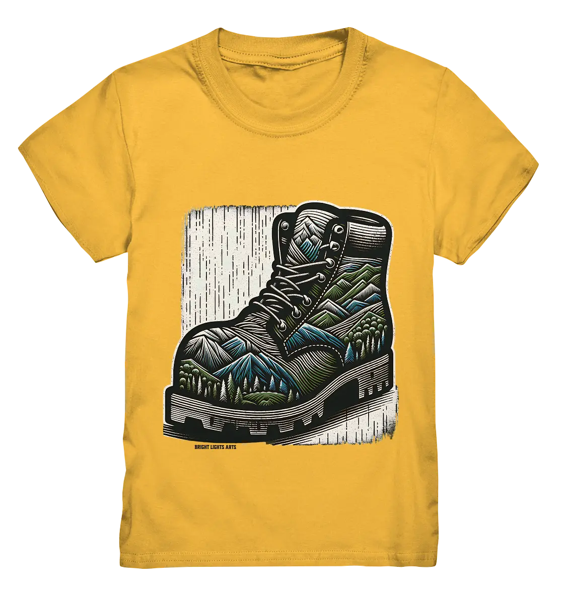 Mountain Steps Boot – Abenteuerliches Wanderschuh-Design voller Naturinspiration - Kids Premium Shirt Bright Lights Arts