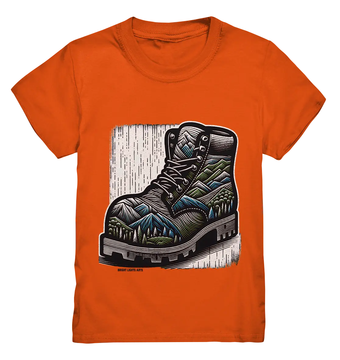 Mountain Steps Boot – Abenteuerliches Wanderschuh-Design voller Naturinspiration - Kids Premium Shirt Bright Lights Arts