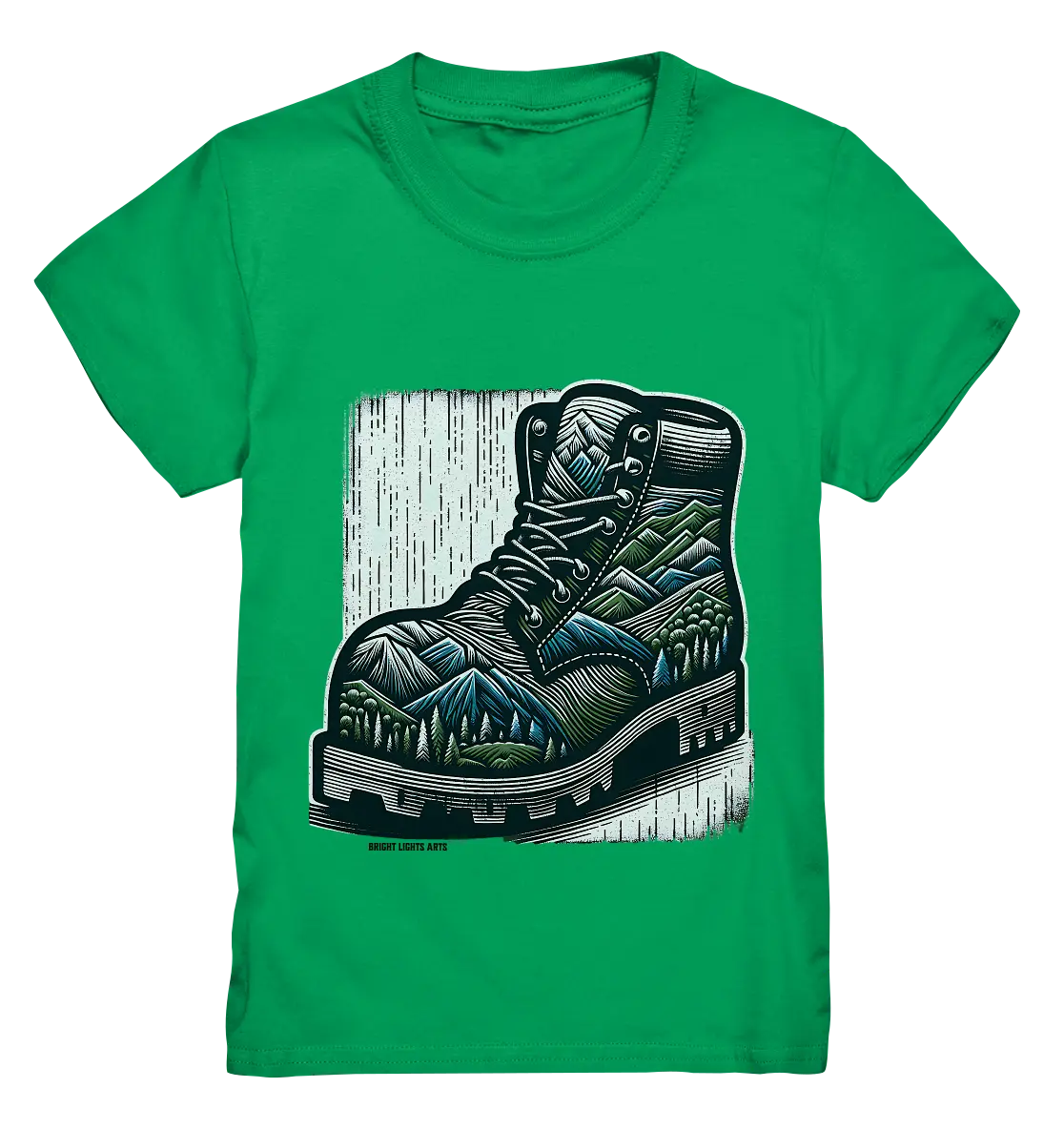 Mountain Steps Boot – Abenteuerliches Wanderschuh-Design voller Naturinspiration - Kids Premium Shirt Bright Lights Arts