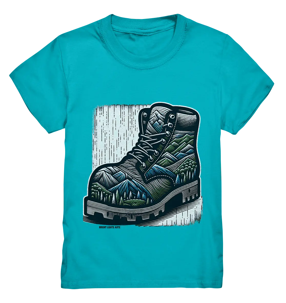 Mountain Steps Boot – Abenteuerliches Wanderschuh-Design voller Naturinspiration - Kids Premium Shirt Bright Lights Arts