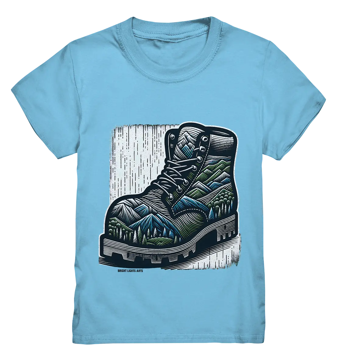 Mountain Steps Boot – Abenteuerliches Wanderschuh-Design voller Naturinspiration - Kids Premium Shirt Bright Lights Arts
