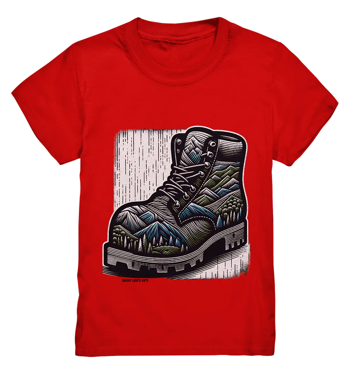 Mountain Steps Boot – Abenteuerliches Wanderschuh-Design voller Naturinspiration - Kids Premium Shirt Bright Lights Arts