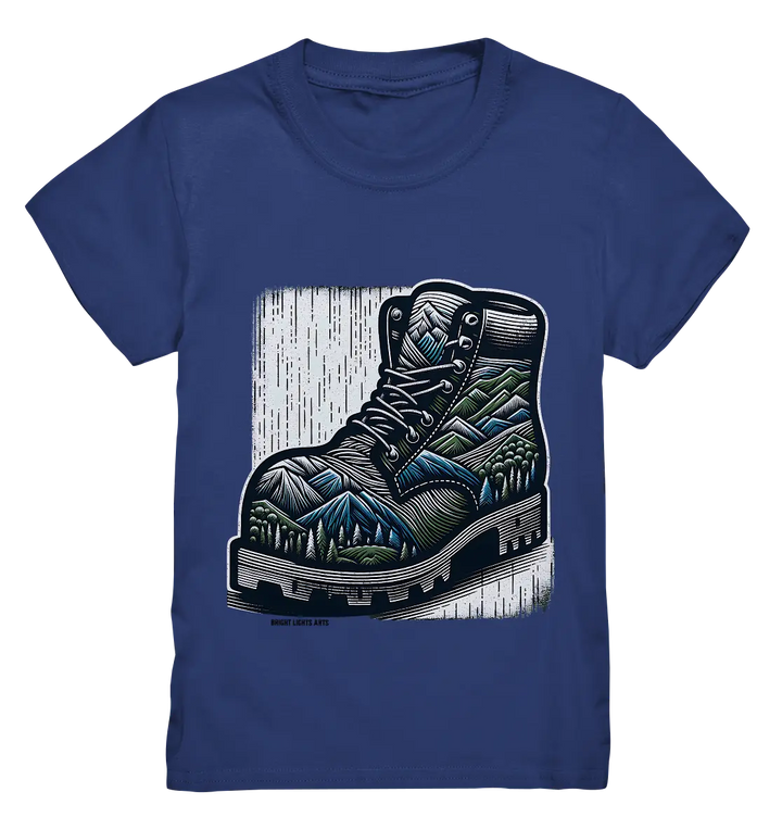 Mountain Steps Boot – Abenteuerliches Wanderschuh-Design voller Naturinspiration - Kids Premium Shirt Bright Lights Arts