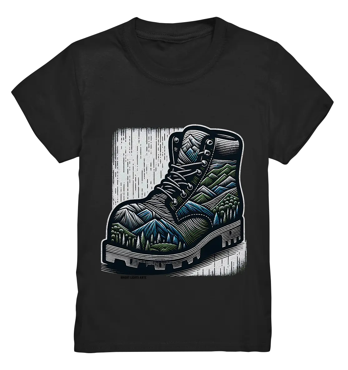 Mountain Steps Boot – Abenteuerliches Wanderschuh-Design voller Naturinspiration - Kids Premium Shirt Bright Lights Arts