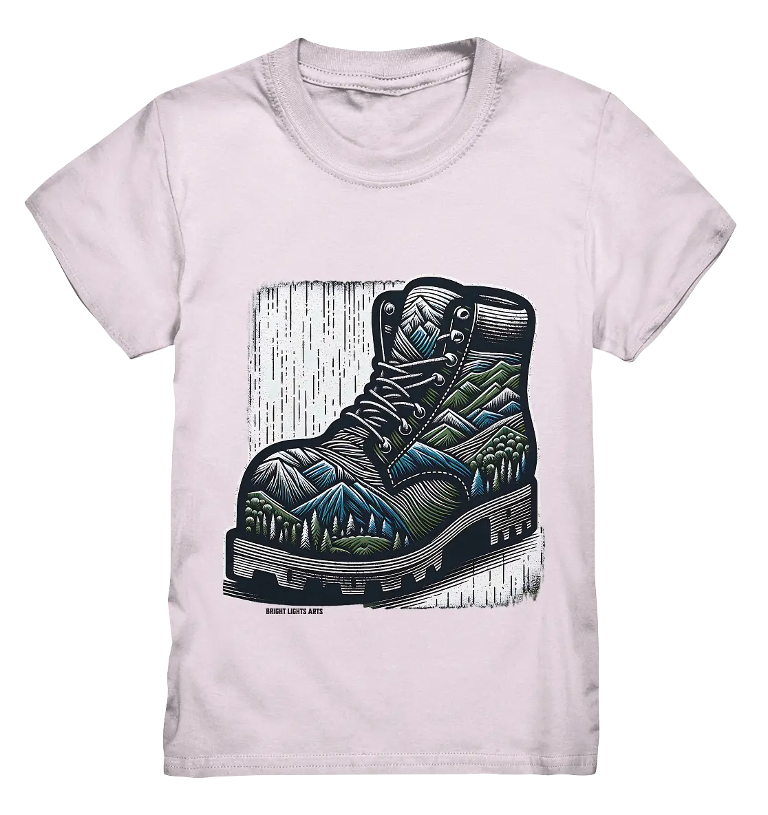 Mountain Steps Boot – Abenteuerliches Wanderschuh-Design voller Naturinspiration - Kids Premium Shirt Bright Lights Arts