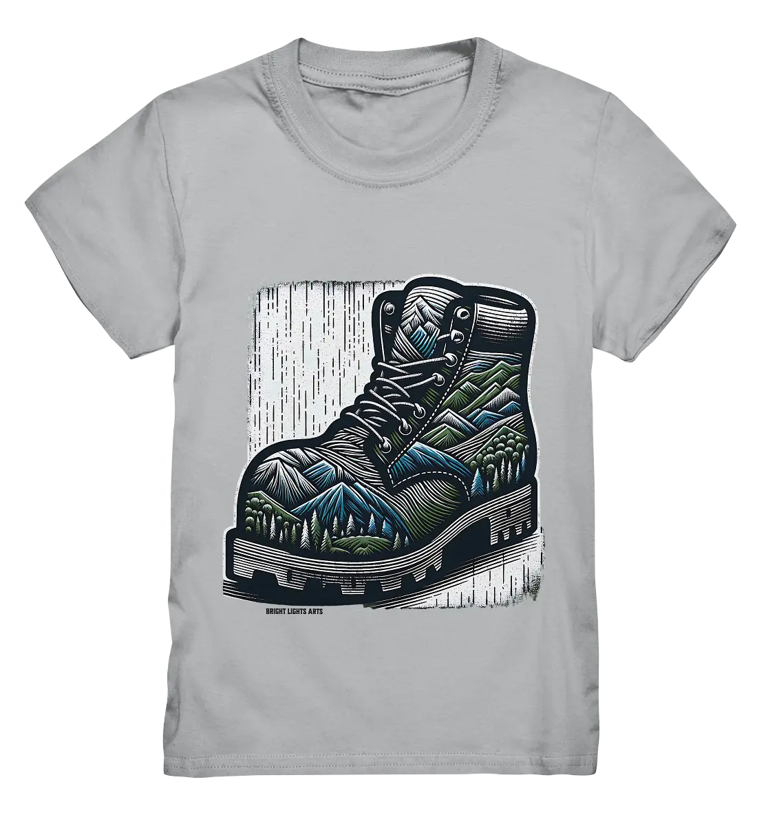 Mountain Steps Boot – Abenteuerliches Wanderschuh-Design voller Naturinspiration - Kids Premium Shirt Bright Lights Arts