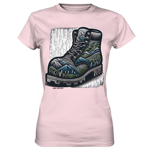 Mountain Steps Boot – Abenteuerliches Wanderschuh-Design voller Naturinspiration - Ladies Premium Shirt Bright Lights Arts