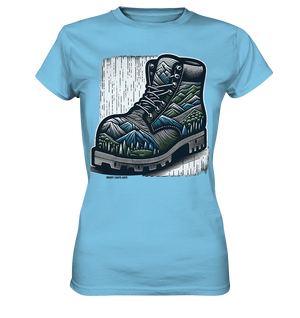 Mountain Steps Boot – Abenteuerliches Wanderschuh-Design voller Naturinspiration - Ladies Premium Shirt Bright Lights Arts