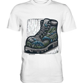 Mountain Steps Boot – Abenteuerliches Wanderschuh-Design voller Naturinspiration - Premium Shirt Bright Lights Arts