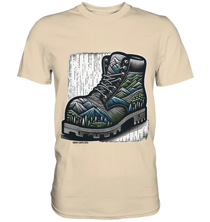 Mountain Steps Boot – Abenteuerliches Wanderschuh-Design voller Naturinspiration - Premium Shirt Bright Lights Arts