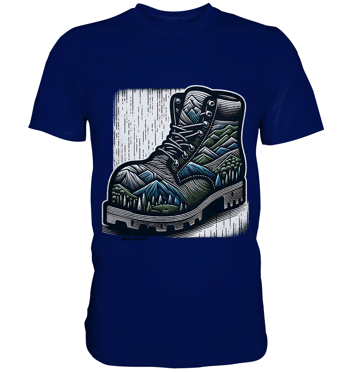 Mountain Steps Boot – Abenteuerliches Wanderschuh-Design voller Naturinspiration - Premium Shirt Bright Lights Arts