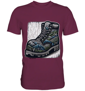 Mountain Steps Boot – Abenteuerliches Wanderschuh-Design voller Naturinspiration - Premium Shirt Bright Lights Arts