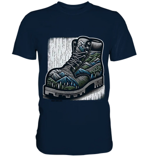 Mountain Steps Boot – Abenteuerliches Wanderschuh-Design voller Naturinspiration - Premium Shirt Bright Lights Arts