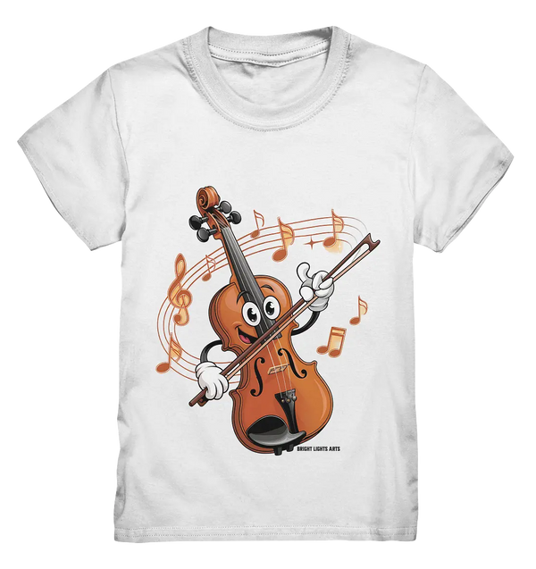 Musikalischer Spaß – Cartoon-Geige mit fröhlicher Ausstrahlung - Kids Premium Shirt Bright Lights Arts