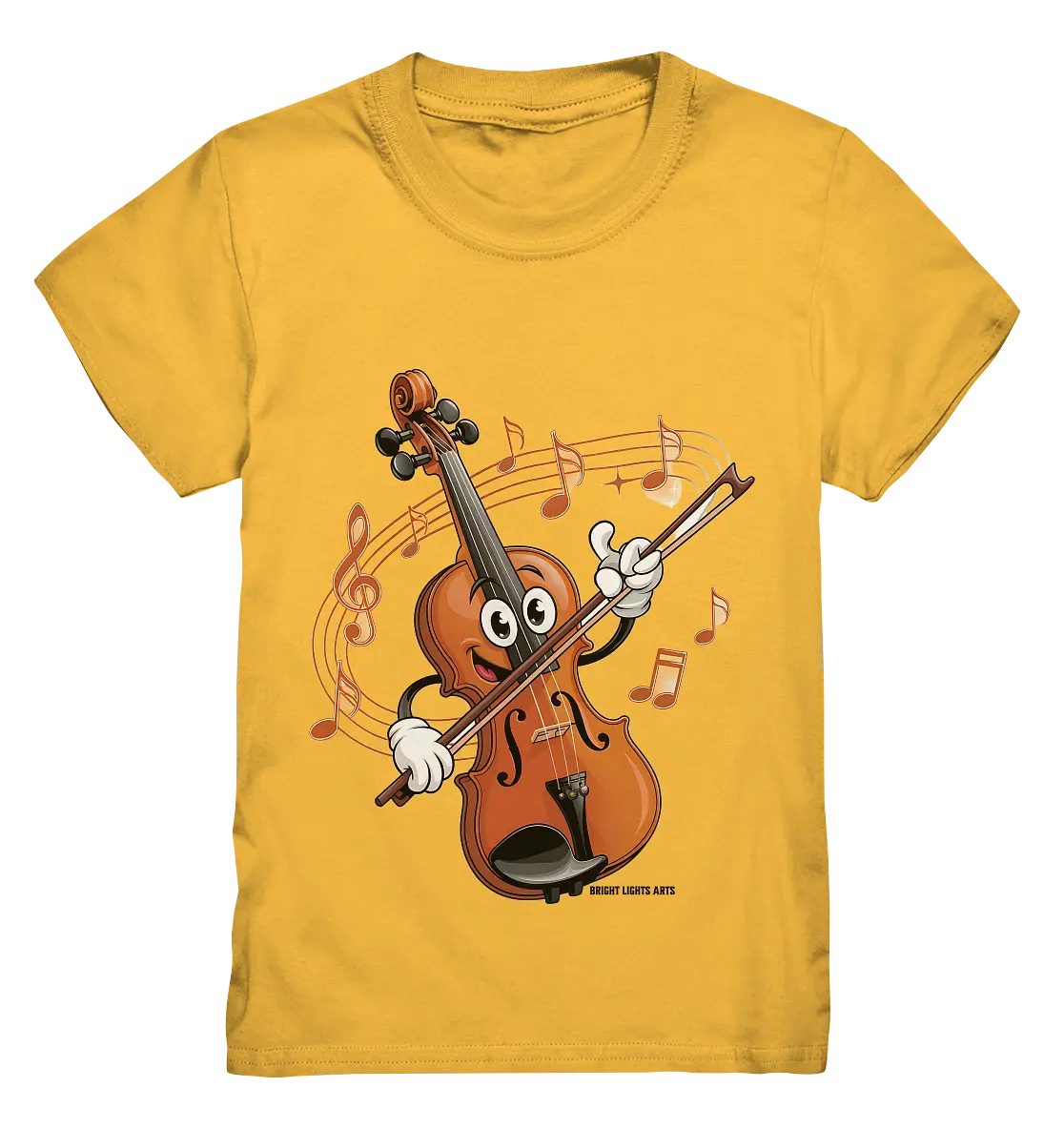 Musikalischer Spaß – Cartoon-Geige mit fröhlicher Ausstrahlung - Kids Premium Shirt Bright Lights Arts