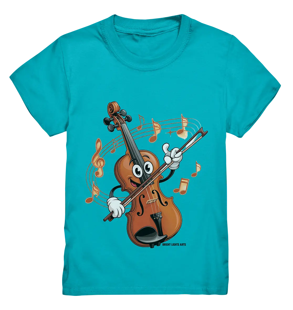 Musikalischer Spaß – Cartoon-Geige mit fröhlicher Ausstrahlung - Kids Premium Shirt Bright Lights Arts
