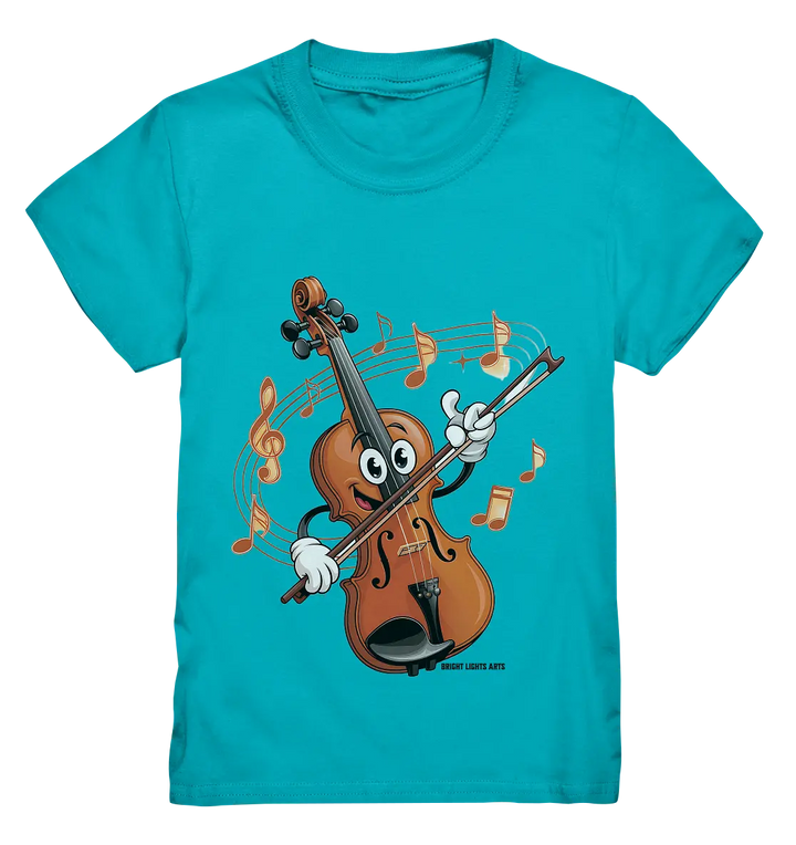 Musikalischer Spaß – Cartoon-Geige mit fröhlicher Ausstrahlung - Kids Premium Shirt Bright Lights Arts