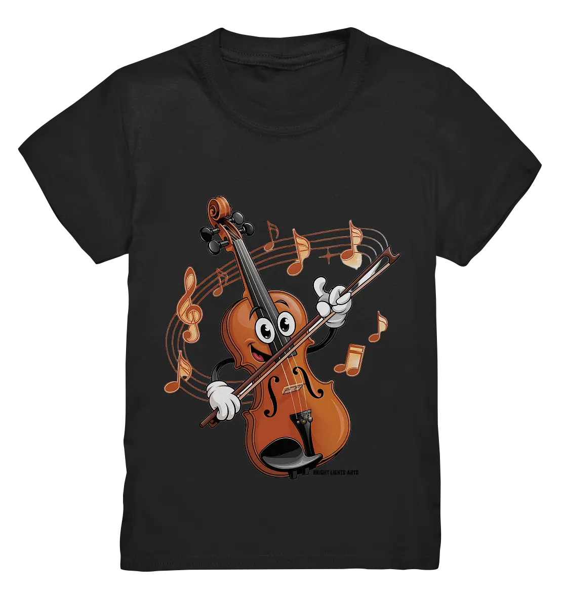 Musikalischer Spaß – Cartoon-Geige mit fröhlicher Ausstrahlung - Kids Premium Shirt Bright Lights Arts
