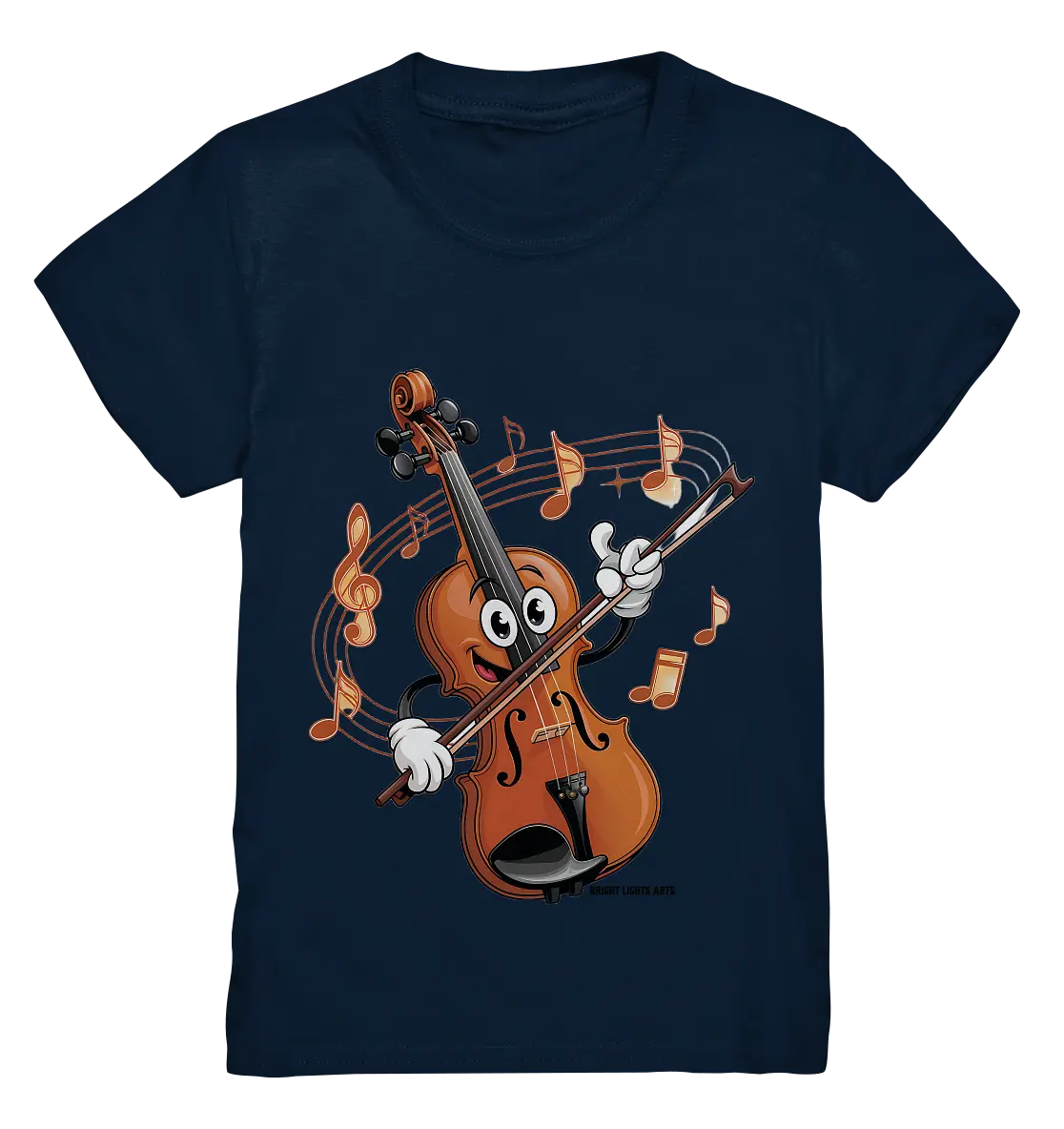 Musikalischer Spaß – Cartoon-Geige mit fröhlicher Ausstrahlung - Kids Premium Shirt Bright Lights Arts