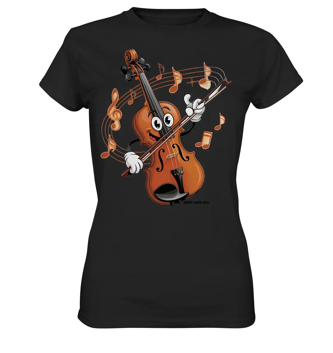 Musikalischer Spaß – Cartoon-Geige mit fröhlicher Ausstrahlung - Ladies Premium Shirt Bright Lights Arts