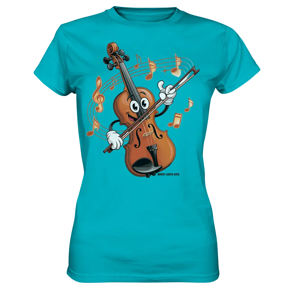 Musikalischer Spaß – Cartoon-Geige mit fröhlicher Ausstrahlung - Ladies Premium Shirt Bright Lights Arts