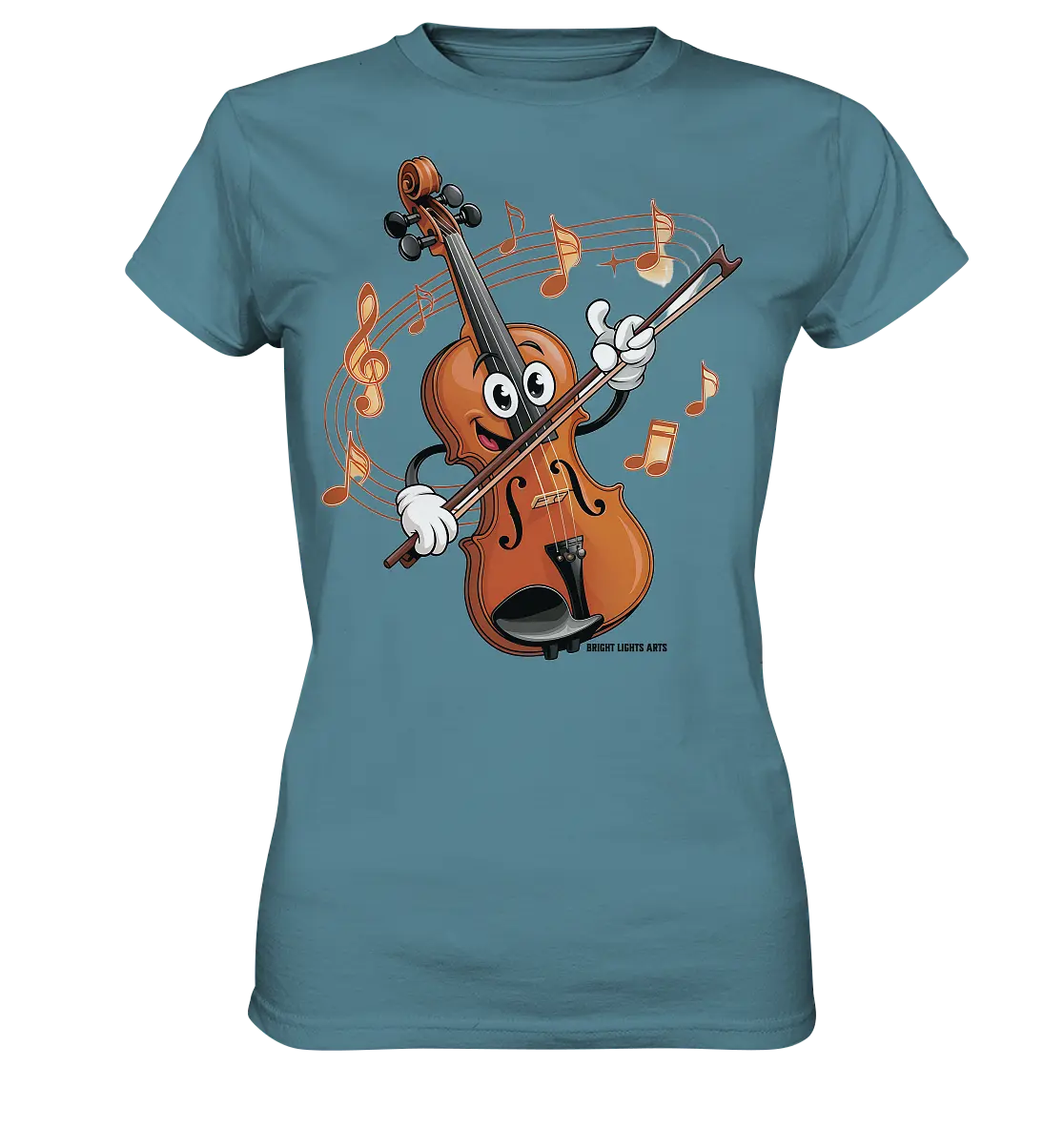Musikalischer Spaß – Cartoon-Geige mit fröhlicher Ausstrahlung - Ladies Premium Shirt Bright Lights Arts