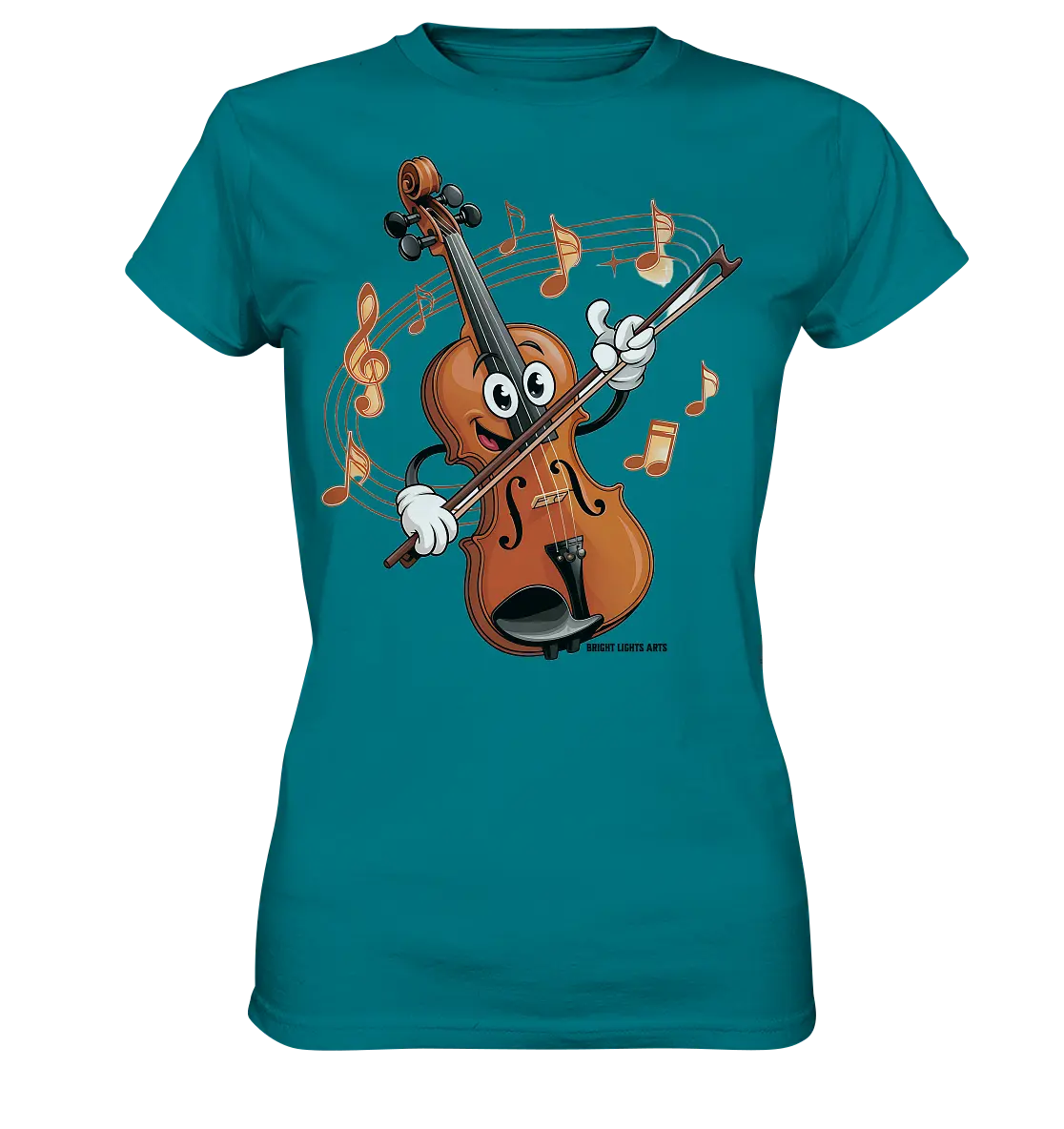 Musikalischer Spaß – Cartoon-Geige mit fröhlicher Ausstrahlung - Ladies Premium Shirt Bright Lights Arts