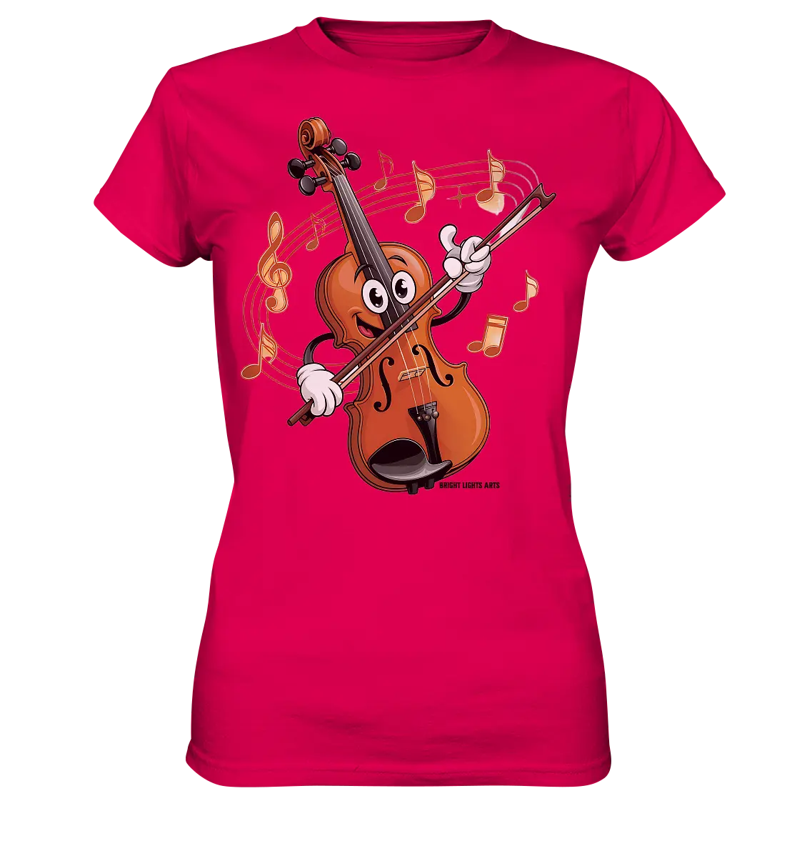 Musikalischer Spaß – Cartoon-Geige mit fröhlicher Ausstrahlung - Ladies Premium Shirt Bright Lights Arts