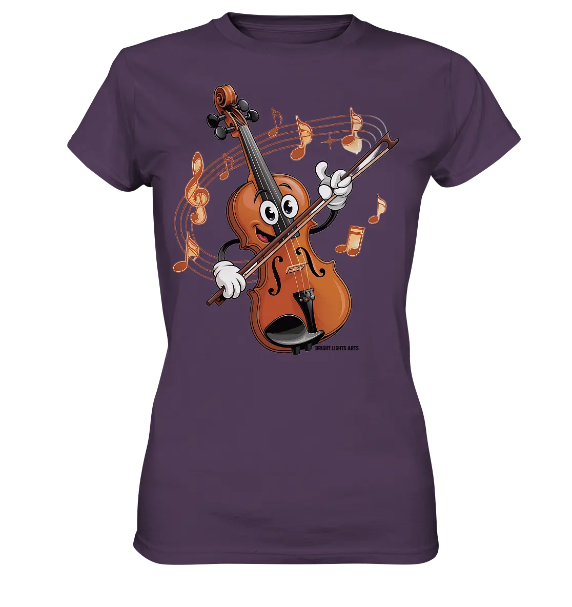 Musikalischer Spaß – Cartoon-Geige mit fröhlicher Ausstrahlung - Ladies Premium Shirt Bright Lights Arts