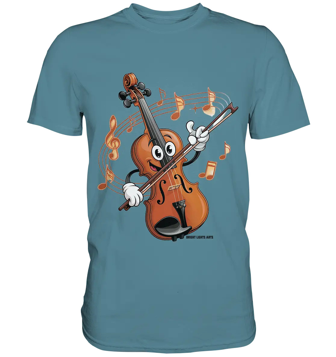 Musikalischer Spaß – Cartoon-Geige mit fröhlicher Ausstrahlung - Premium Shirt Bright Lights Arts