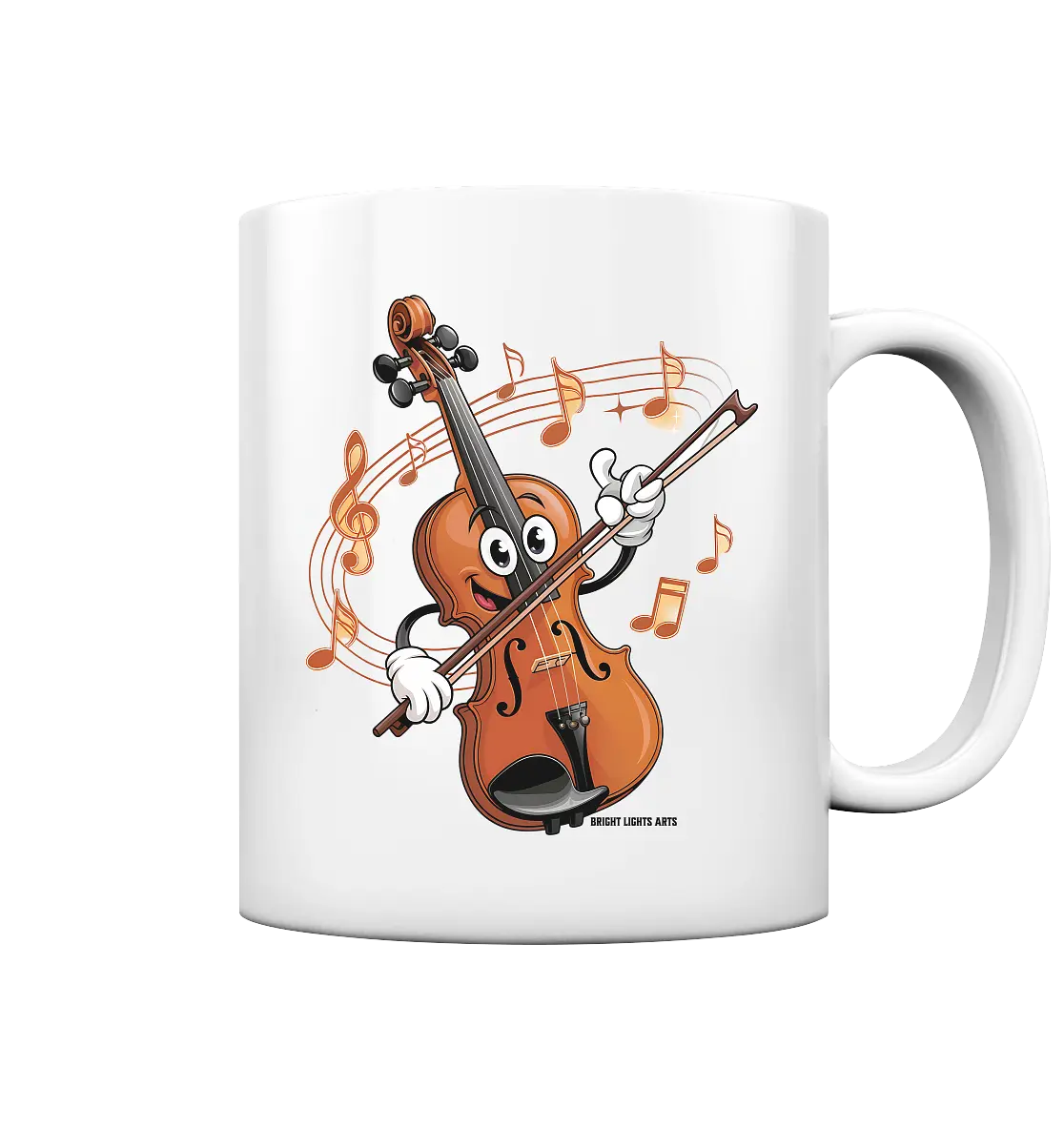 Musikalischer Spaß – Cartoon-Geige mit fröhlicher Ausstrahlung - Tasse glossy Bright Lights Arts