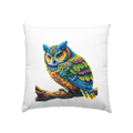Mystische Eule -  Ausdrucksstarke Kunst mit leuchtenden Farben - Kissen 40x40cm Bright Lights Arts
