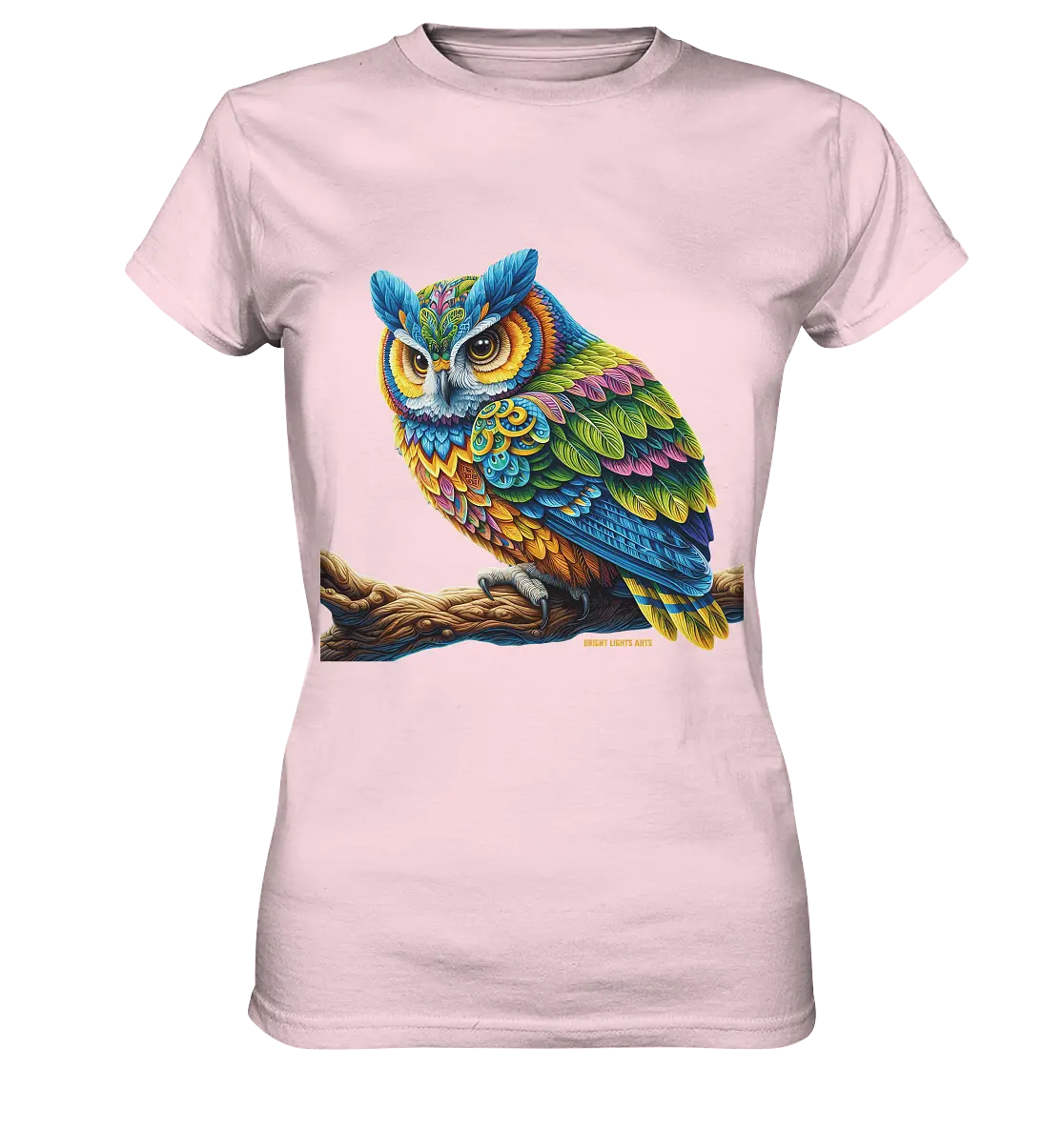 Mystische Eule -  Ausdrucksstarke Kunst mit leuchtenden Farben - Ladies Premium Shirt Bright Lights Arts